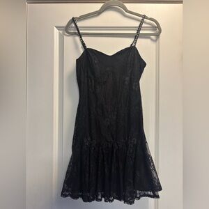 Altar’d State Black Lace Mini Dress with Spaghetti Straps Size Small